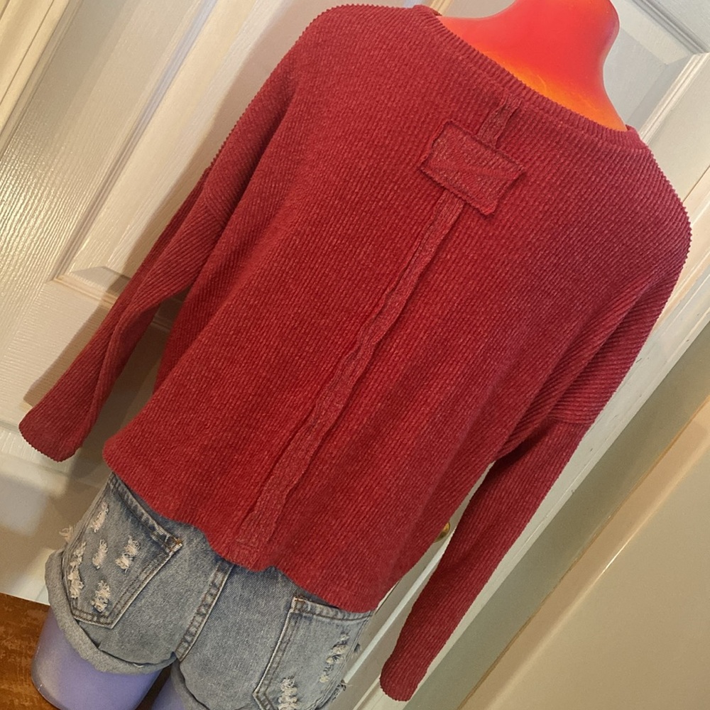 Zenana Outfitters Red Crew Neck Sweater - Picture 7 of 12